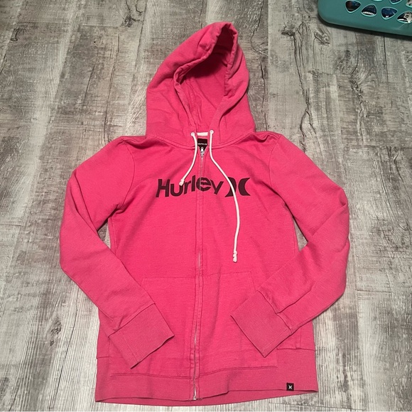 Hurley Tops - Hurley Vibrant Pink Zip-Up Hoodie